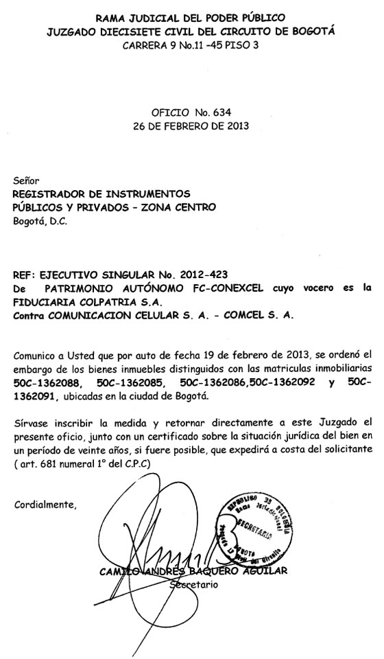 Modelo De Oficio De Embargo Word Pdf Formato 2521