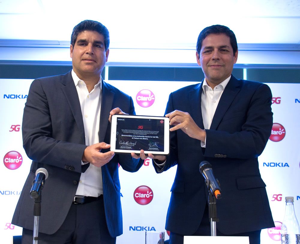 Nokia y Claro Colombia firman acuerdo de colaboracin para pruebas de 4.5G Pro hasta 5G.