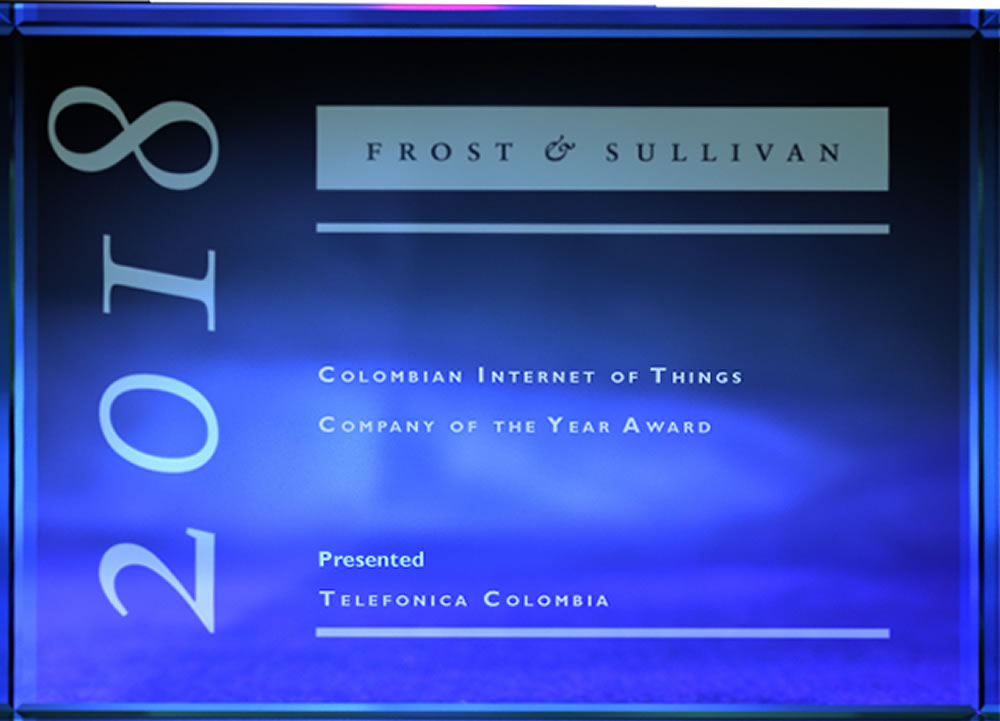 Frost & Sullivan otorga a Telefnica Movistar Colombia el premio Compaa Colombiana IoT del Ao