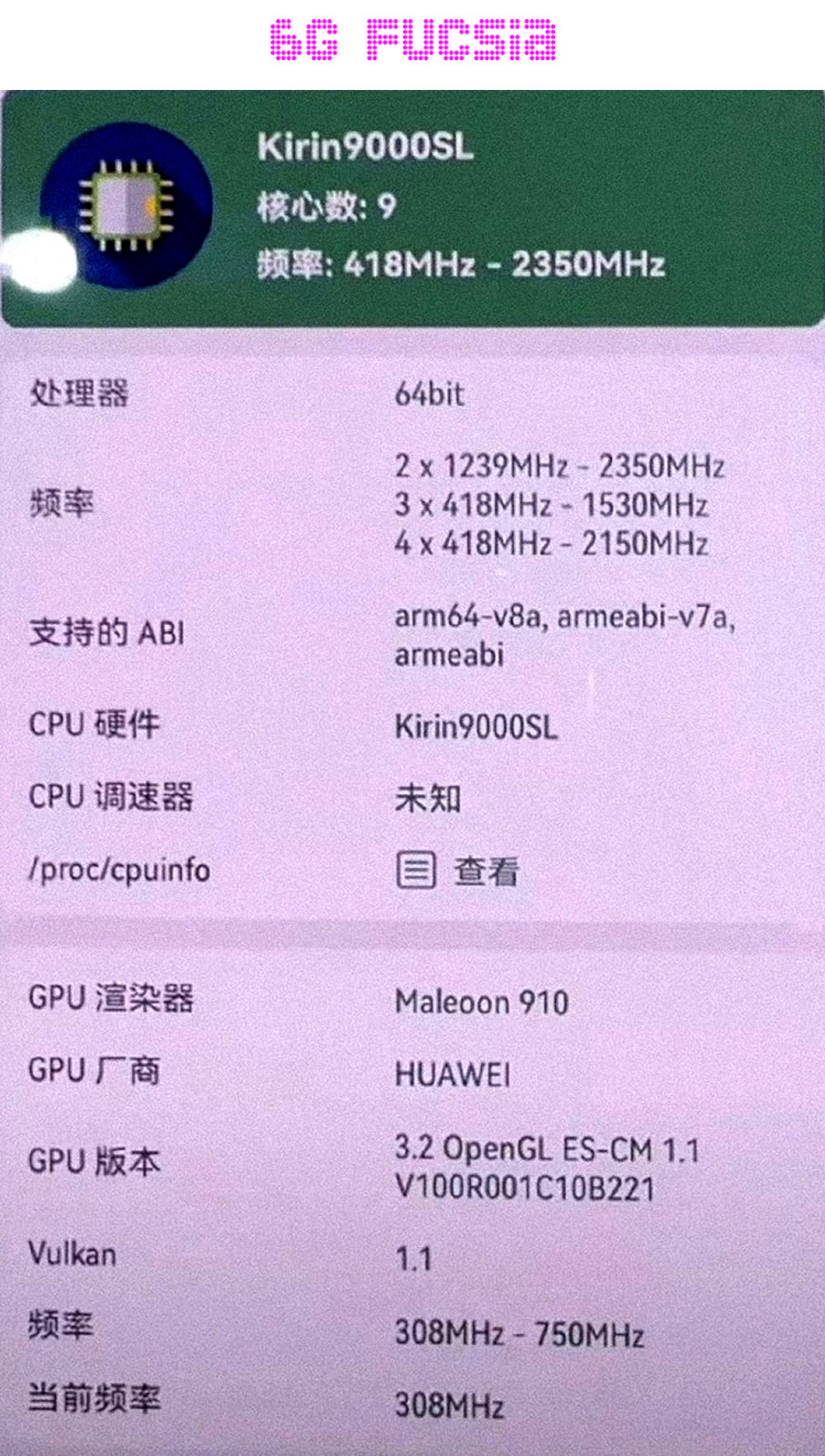 6G Fucsia – Ya viene el procesador Huawei Kirin 9000SL