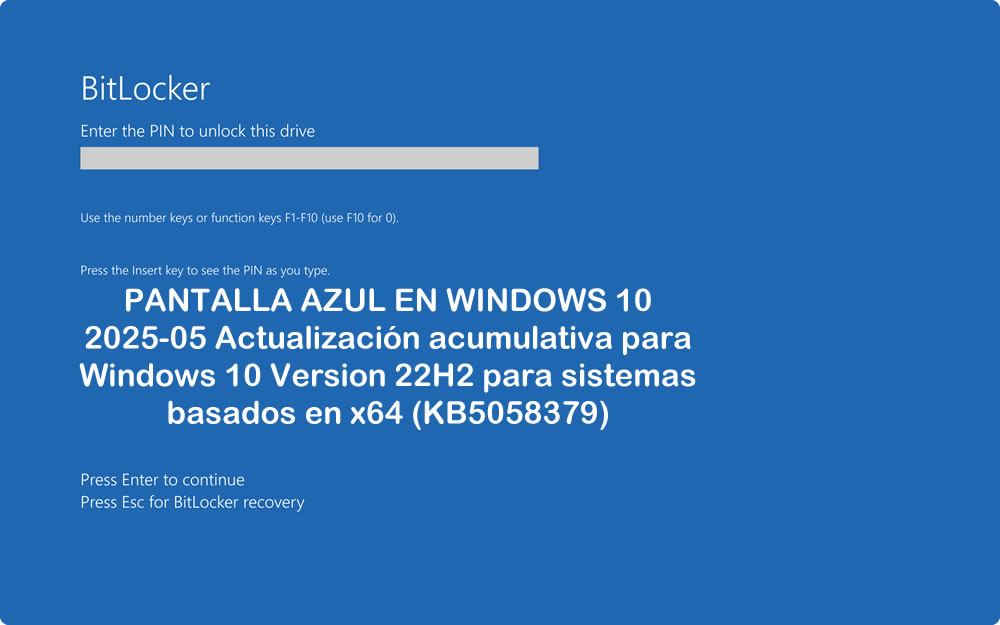 Actualización KB5058379 de mayo de Windows 10 crea pantalla azul