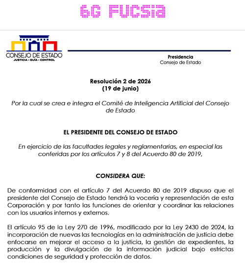 6G Fucsia   Consejo de Estado crea Comit� de Inteligencia Artificial 